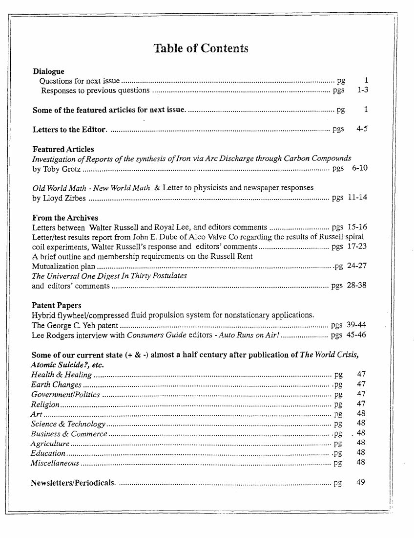 V4N3 contents, with "From The Archives" at p. 15