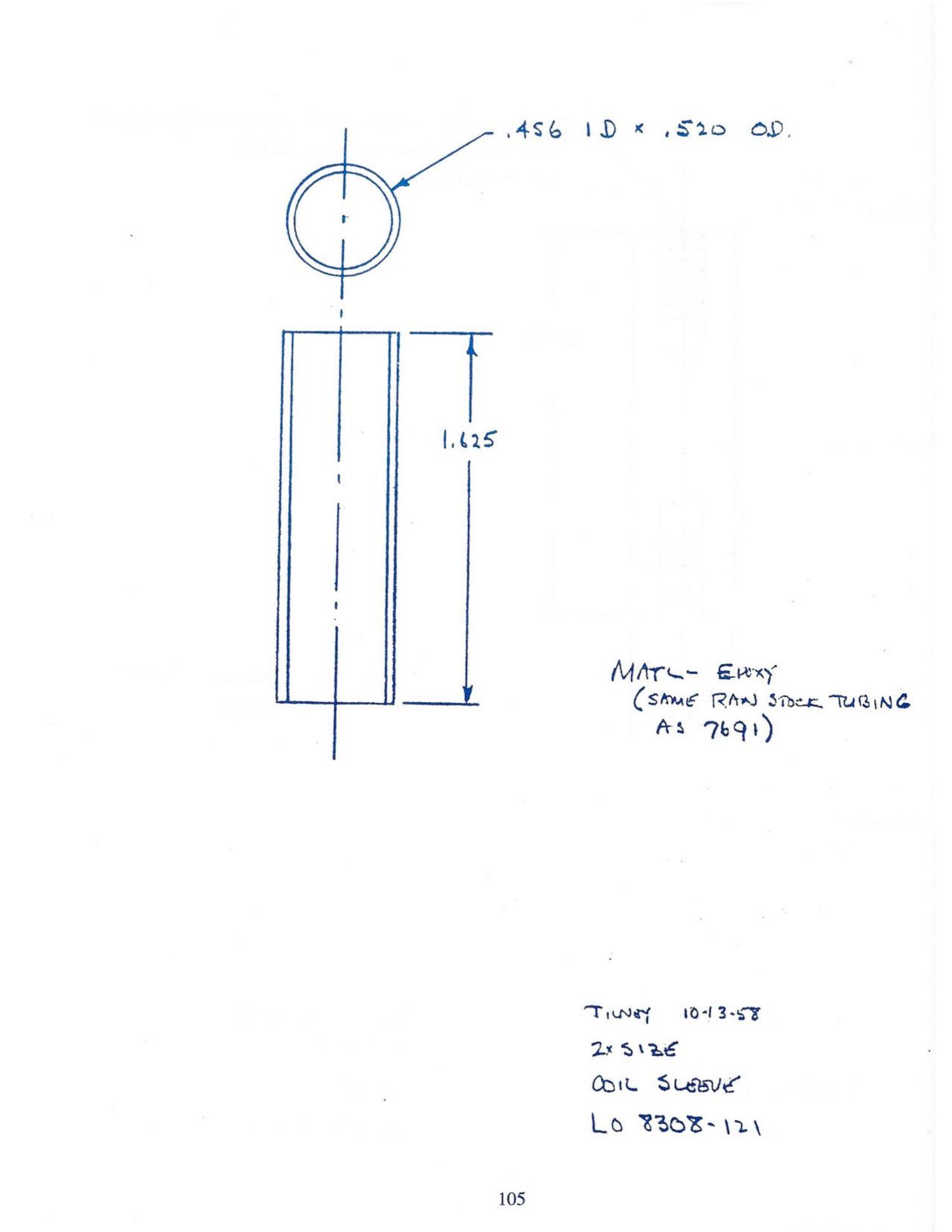 Journal p. 105 / PDF p. 108: LO 8308-121 — Coil Sleeve, conventional unit (epoxy)